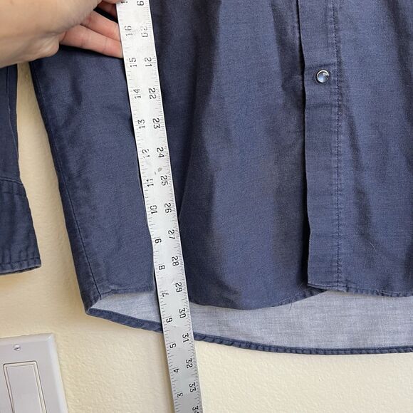 Vintage Roper Border Southwest‎ Striped Navy Blue Western Pearl Snap Shirt L USA - Picture 6 of 8